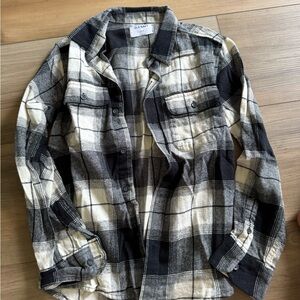 Old Navy Black and White Plaid Shirt